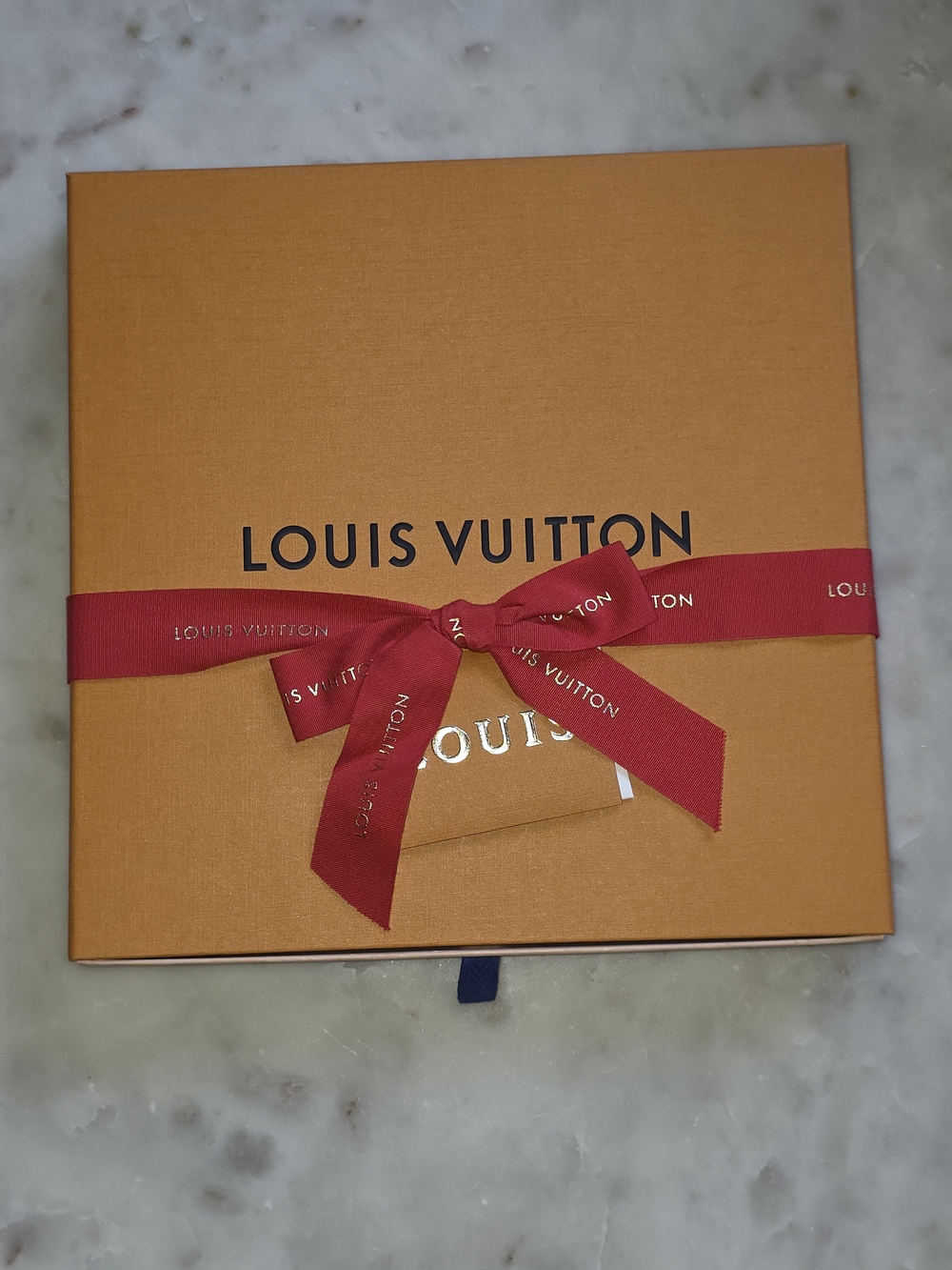 Authentic Louis Vuitton Gift Box with Red Ribbon And Message Card